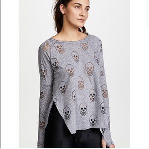 Terez Starry eyed long sleeve skull burnout tee 💀